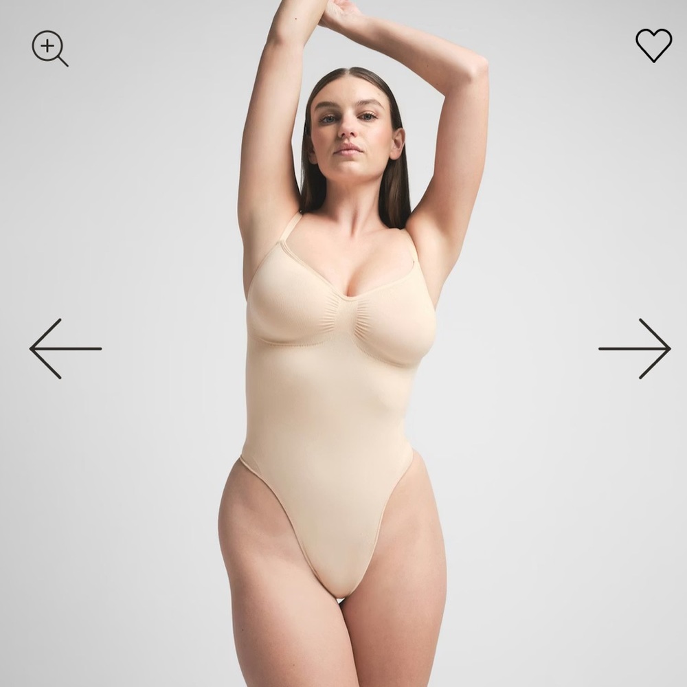 🟫 SKIMS Seamless Sculpt THONG BODYSUIT COLOR Sand/Cream SIZE Extra Large/XL NWOT